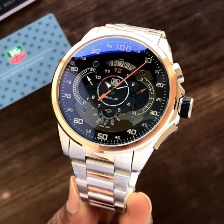 Tag Heuer SLS Black Dial Watch – Premium 7AAA Replica in Kerala at Borzia
