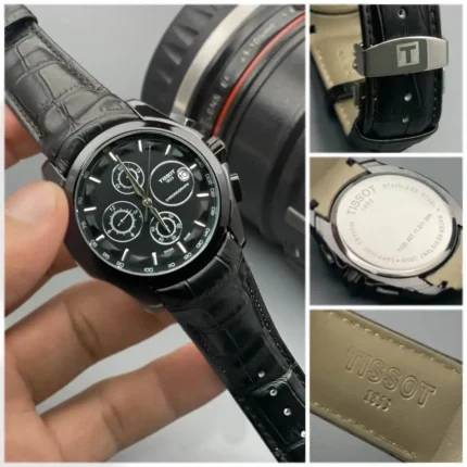 Tissot 1853 Men’s Black Traditional Premium Slim Leather Strap Watch 7AAA First Copy