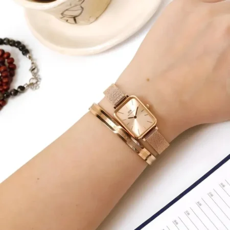 Daniel Wellington Quadro Rose Gold Mesh First Copy Watch 7AAA Quality