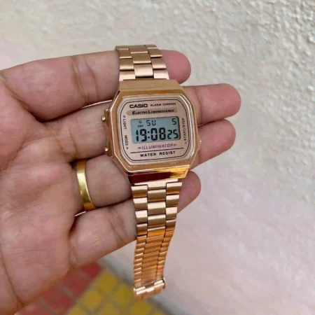 Casio Gold Metal Digital Watch First Copy Premium Retro Style